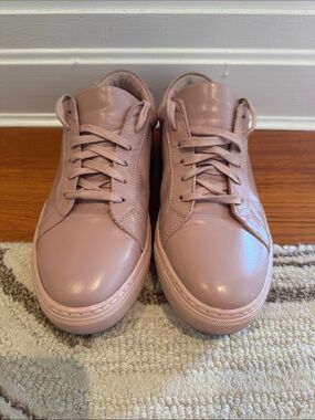 Italic Blush Pink Leather Low-Top Sneakers